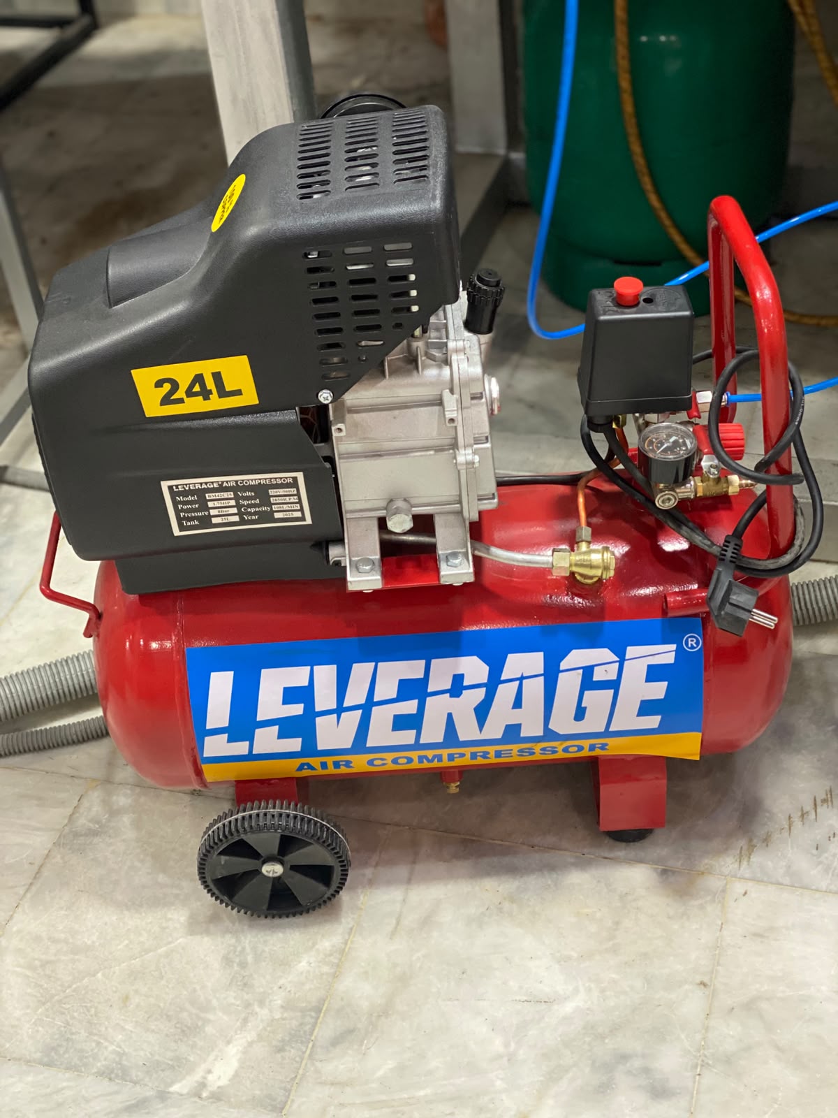 24L Air Compressor | Heavy-Duty Single Phase Air Compressor